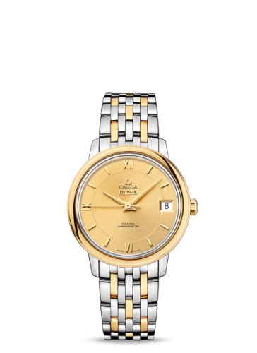 Omega De Ville Prestige Co-Axial 32.7 Stainless Steel / Yellow Gold / Champagne / Bracelet